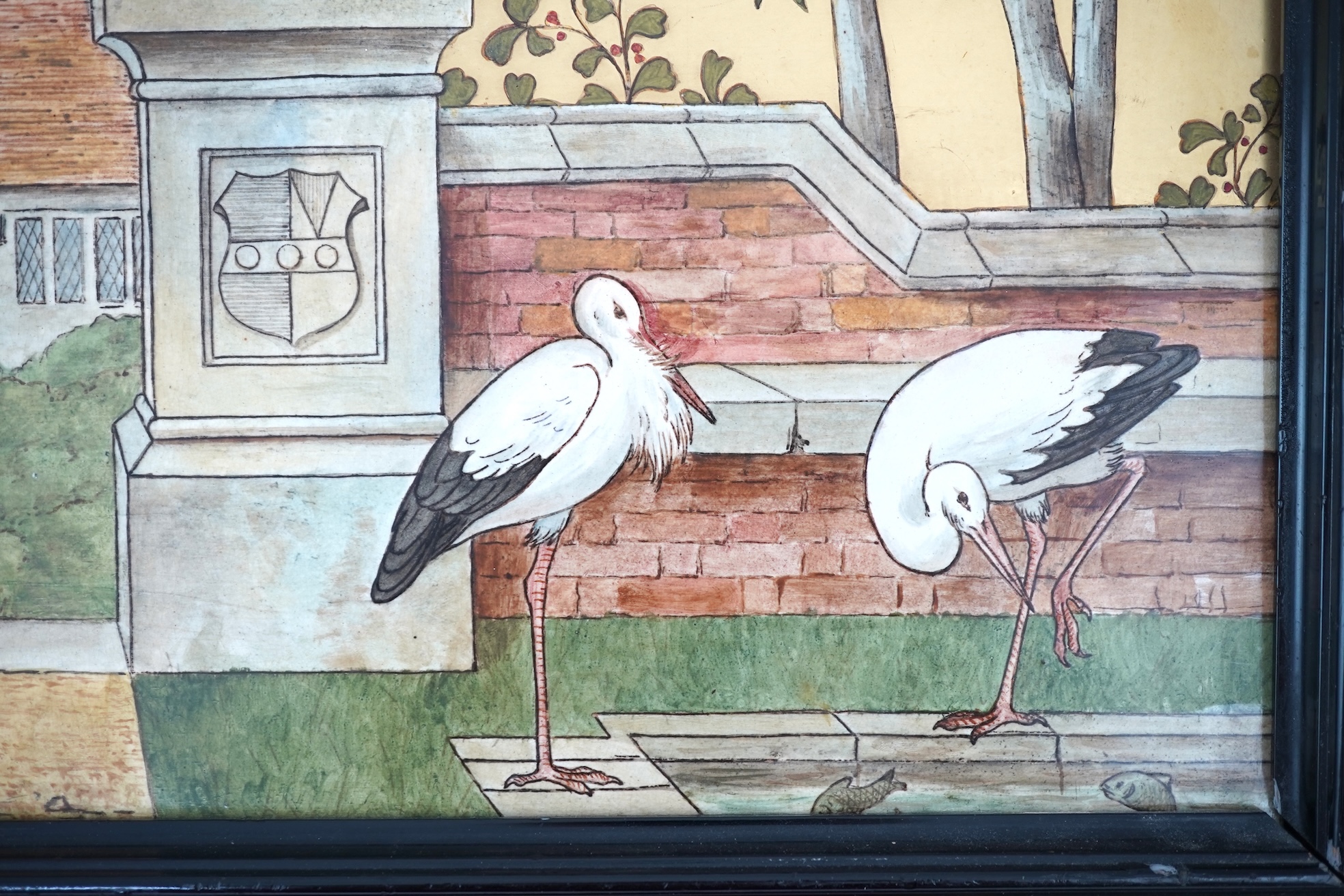 A Mintons Art Pottery Studio pottery plaque, designed by Henry Stacey Marks, late 19th century